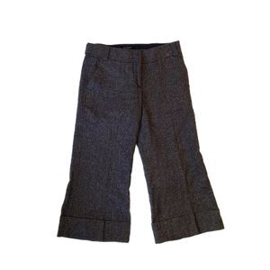 Ted Baker Dark Grey Marled Wool Wide Leg Culotte Pants, Size 4 (XS), EUC